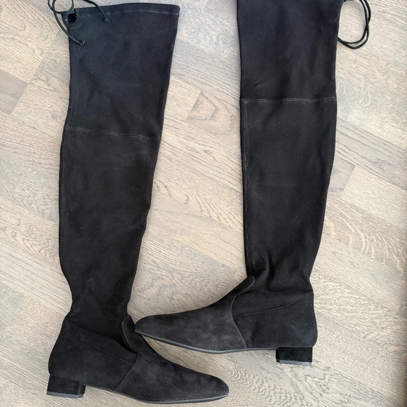 NWT Stuart Weitzman Black Genna City 25 Suede Over-Knee Boot W9/40 - Picture 11 of 12